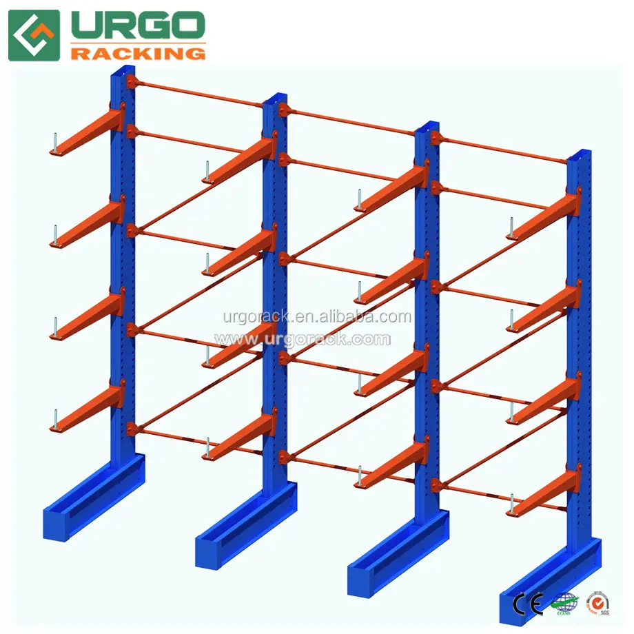 Warehouse Raw Material Storage Steel Shelf Cantilever Single Side Rack