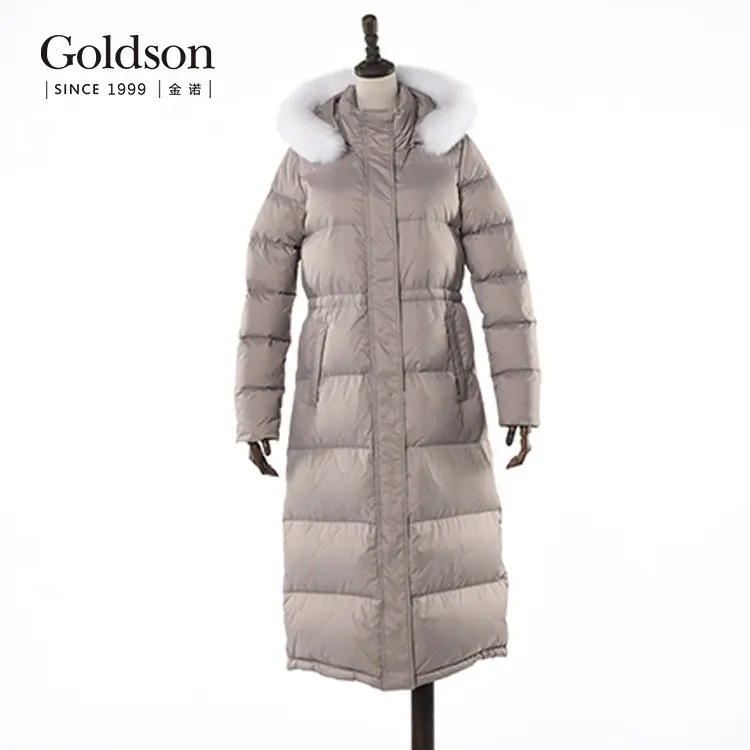 Fashion winter and autumn women hooded fox fur goose down padded coat