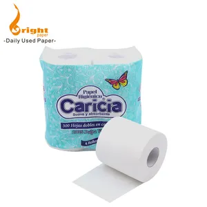 Papel higiénico de bambú de 17 GSM, barato rollo de papel higiénico de pulpa de madera virgen de 2 capas, OEM