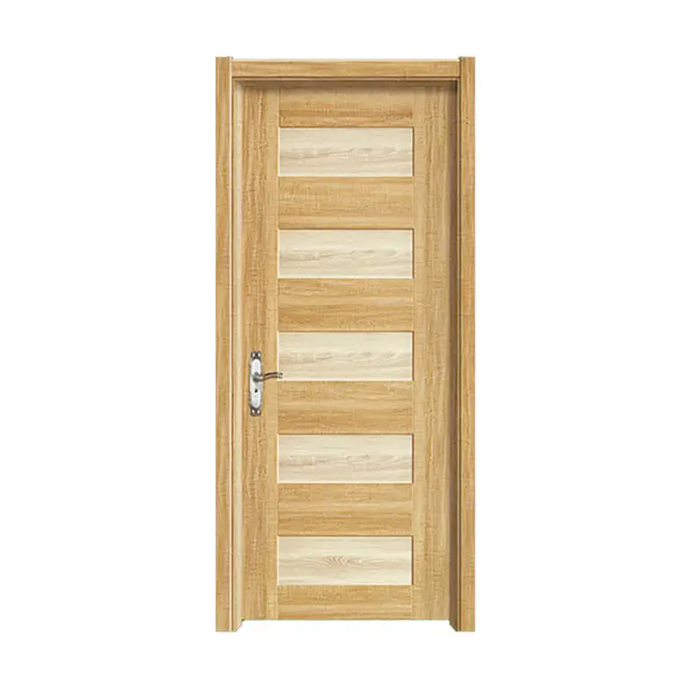 Fabricação em estoque nivelada mdf laminado porta de melamina ply design de madeira sólida porta de casa