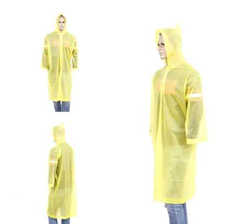 Jaket motor plastik PVC sekali pakai, satu ukuran tahan air jas hujan dengan satu saku untuk kegiatan memanjat dan hujan