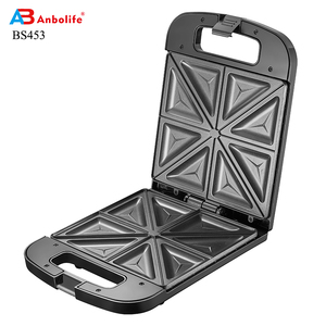 Anbolife, <span class=keywords><strong>sandwichera</strong></span> desmontable de 4 rebanadas de tamaño <span class=keywords><strong>grande</strong></span>, máquina para hacer bocadillos de gofres de huevo con placa de recubrimiento antiadherente, máquina para hacer tortitas - Product Image 2