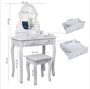 Últimos Diseños de Tocadores Modernos de Madera, Tocador, Tocadores con Espejo, Maquillaje para Dormitorio - Product Image 3