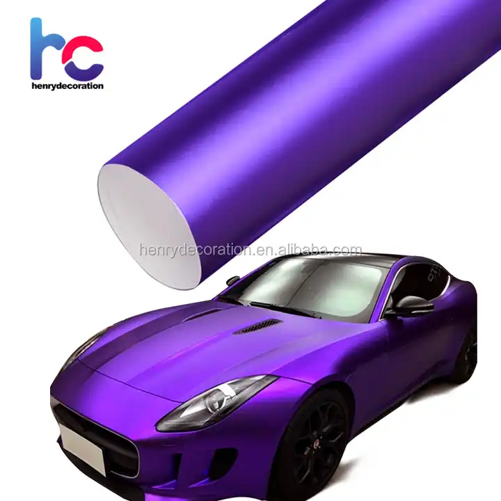1.52m*18m Air Free PVC Material Self Adhesive Purple Matte Chrome