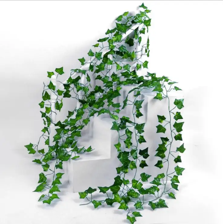 Foglie di edera verde di seta della ghirlanda delle piante d'attaccatura artificiali per la decorazione della parete di nozze