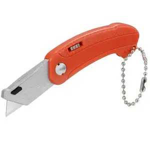 Safety lock back plastic handle mini folding utility knife