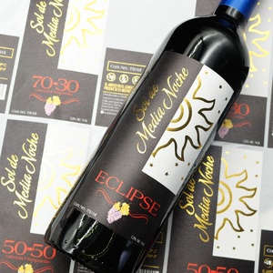 Tự Dính Tùy Chỉnh Tư Nhân Textured Matte Giấy Foil Stamping Sticker Chai Rượu Vang Nhãn In - Product Image 4