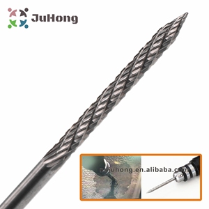 3mm (1/8 ") <span class=keywords><strong>super</strong></span> duro de carburo sólido cortador de Rotary Burr de acero al carbono broca de Taladro neumático poco parche macho de carburo de escariador - Product Image 2