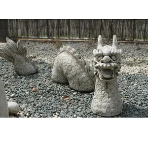 Grande estátua do jardim do dragão chinês da pedra mármore ao ar livre