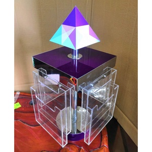 Truy cập hàng đầu xoay kim loại Acrylic Danh mục kim tự tháp A5 <span class=keywords><strong>Brochure</strong></span> chủ hiển thị đứng giá - Product Image 3