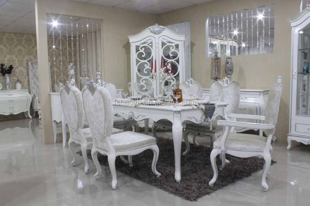 En bois classique de mariée blanche chaise, Location de mariage meubles