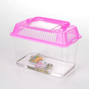 Set di serbatoi per pesci d'acquario di avviamento in plastica maniglia per il trasporto della gabbia per rettili - Product Image 4