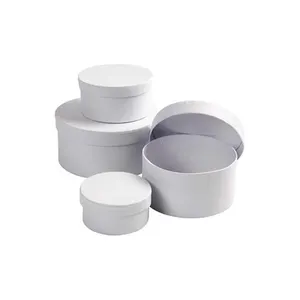 Hot Bán Biểu Tượng Tùy Chỉnh Giấy Các Tông Bao Bì Màu Trắng Rỗng Vòng Bán Hoa Hoa Hộp Quà Tặng Với Nắp 3 Hộp - Product Image 1