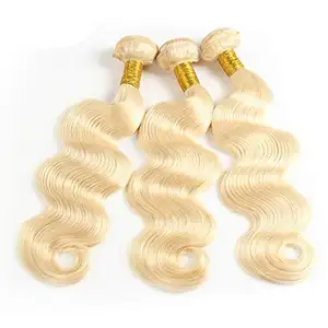 Brazilian Body Wave Three Part Silk Base Lace Frontal Closure Free Middle 3 Part 4X4 Blonde Hair Bundles With Lace Closure