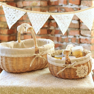 Liễu Liễu Gai Phục Sinh Giỏ Bé Lớn <span class=keywords><strong>Wicker</strong></span> Bánh Mì Giỏ Dệt Dã Ngoại Giỏ - Product Image 5