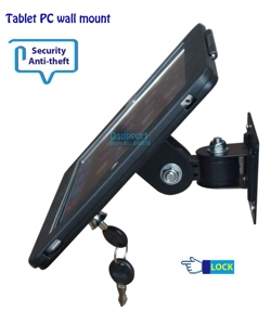 Casing <span class=keywords><strong>Tablet</strong></span> logam dudukan dinding <span class=keywords><strong>Aluminium</strong></span>, braket dudukan PC <span class=keywords><strong>Tablet</strong></span> 2/3/4/5/Air/Pro dengan pemegang penguncian gerakan penuh