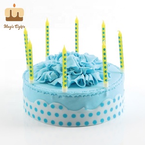Campione gratuito disponibile all'ingrosso colori assortiti 6CM di altezza punto stampato torta di compleanno candeline per feste - Product Image 2