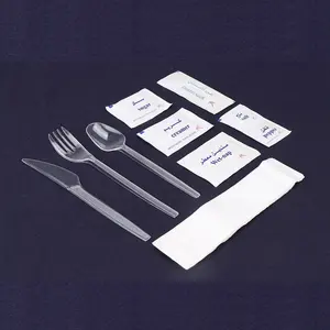 专业环保可重复使用的透明PS塑料餐具
