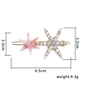 Haute Qualité Étoile De Mer En Cristal Acrylique pinces à cheveux pour femmes Acétate épingles à cheveux écaille de tortue Cheveux Accessoires - Product Image 5
