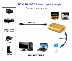 التقاط الفيديو أجهزة HDMI إلى USB 3.0 كامل HD 1080P لايف لعبة التقاط الفيديو التقاط تسجيل مربع HDMI USB 3.0 محول الفيديو