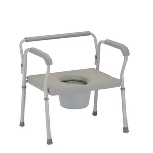 BA389 Commode baja bariatrik, lipat samping tempat tidur, kursi Toilet tugas berat untuk orang tua, kamar mandi, peralatan keselamatan - Product Image 1