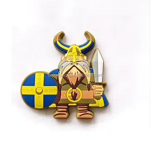 Promotion Tourist Souvenirs Geschenke Schweden Flagge Schild Wikinger Soft Pvc Kühlschrank Magnet