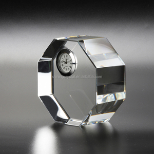 Shining 3D Thiết Kế Mới <span class=keywords><strong>2025</strong></span> Hình Bát Giác Hình Dạng Pha Lê Thủy Tinh Mô Hình Đồng Hồ Cho Quà Tặng Doanh Nghiệp - Product Image 3