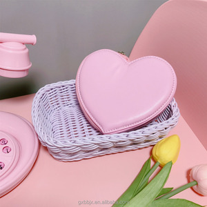 Muti-purpose factory handmade woven household sundries plastic rattan fruit basket home storage & organization