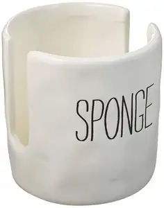 new design white porcelain sponge holder with print logo