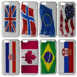 Venta superior internacional banderas patrón logotipo personalizado caja del teléfono celular para el iPhone 6