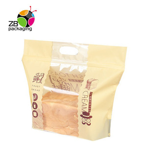 Clear Plastic Zipper Bread Packaging Eco Food Plastic Bag with Handle