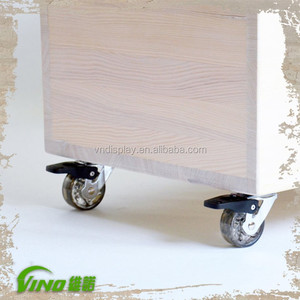 Custom Painting Wooden Kids Storage Box Wholesale, handmade toys and gift storage <b>bin</b> with <b>wheels</b>, removable chalkboard food box - Product Image 3