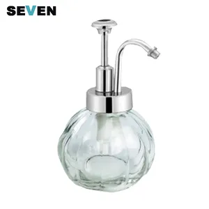 250ML Small Round Fancy Container Suppliers Glass Liquid Soap Dispenser Manufacturers