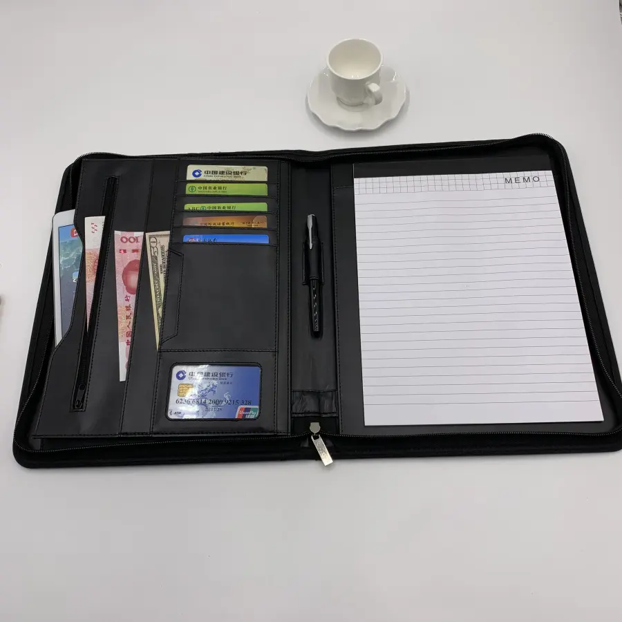 Деловое портфель А4 на молнии из искусственной кожи, чехол для файловой папки для конференций, чехол-органайзер А5, подарочный набор