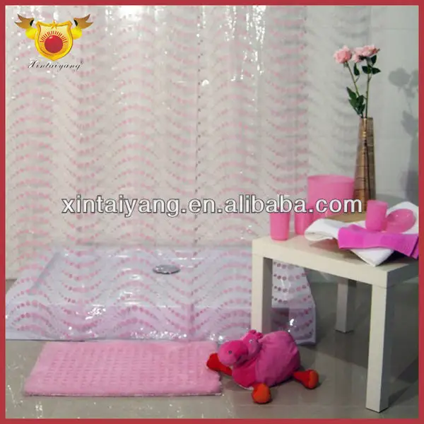 Pilares productos rosados encantadores de las muchachas baño cortinas PVC shower curtains diseños