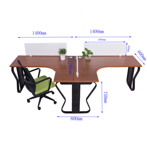 Sıcak satış ofis mobilyaları fabrika fiyat L şekli ofis iş istasyonu iki koltuk ofis masası - Product Image 1