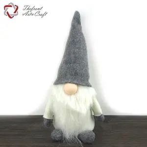 China supplier nordic santa christmas decoration beard grey fabric gnome