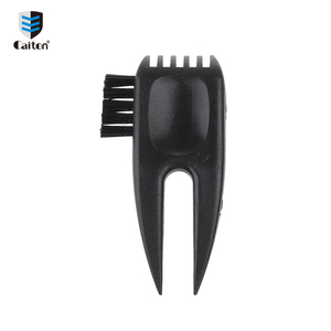 <span class=keywords><strong>Prix</strong></span> usine personnalisé noir <span class=keywords><strong>mini</strong></span> 2-en-1 portable en plastique de <span class=keywords><strong>golf</strong></span> divot outil de réparation avec brosse de nettoyage - Product Image 1