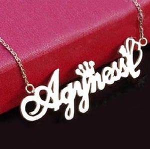 <span class=keywords><strong>Collana</strong></span> di Tendenza alla Moda 2016 <span class=keywords><strong>in</strong></span> <span class=keywords><strong>Argento</strong></span> con Lettere Personalizzate, <span class=keywords><strong>Nome</strong></span> Inciso e Diamanti CZ, Gioiello su Misura Regalo per la Mamma - Product Image 2