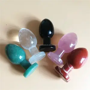 Großhandel Natürliche Bergkristall Dildo Eier künstliche Penis Sexspielzeug für Frauen