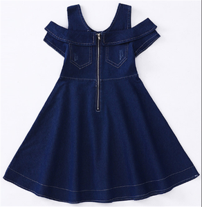 Nuevo Vestido Casual de una Pieza para Niñas de 2 a 5 Años, Estilo Filipino, para Cumpleaños, con Falda Larga de Mezclilla - Product Image 4