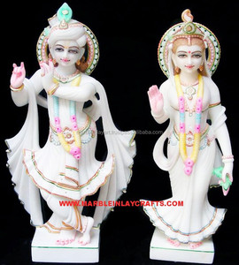Beautiful White Marble Radha Krishna Statue - Product Image 1