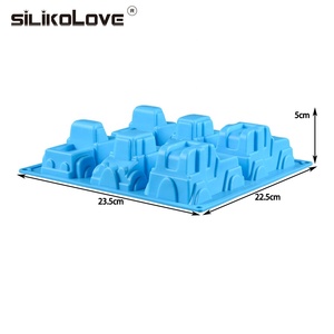 Food Grade Certificato 6 Cavità Carino 3D Auto A Forma di Torta Del Silicone Della Muffa - Product Image 3