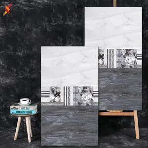 New style with great price backsplash flower grey marble look ceramic wall tile 300x900