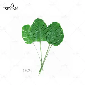 ISEVIAN, искусственная ткань, зелень листьев монстеры, настоящий на ощупь искусственный пальмовый лист