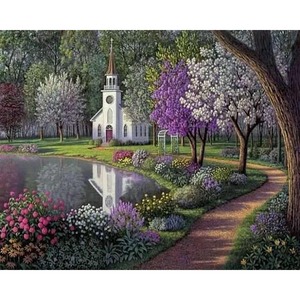 CHENISTORY DZ1626 Kits de <span class=keywords><strong>pintura</strong></span> por números <span class=keywords><strong>Pintura</strong></span> al óleo Bonito jardín sobre lienzo Sin marco - Product Image 1
