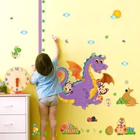 Carino dinosauro altezza grafico wall sticker per la camera dei bambini