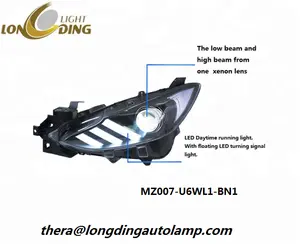 LONGDING Mobil perakitan lampu untuk MAZDA 3 AXELA 2014-2016 dimodifikasi mustang desain dengan led drl day running kepala lampu
