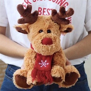 Doldurulmuş Hayvan Elk Peluş Noel Geyik Kırmızı Eşarp Ile Moda Yeni Noel Hediyesi Özel OEM Sevimli Çocuklar Peluş Ren Geyiği Geyik yumuşak Oyuncak - Product Image 5