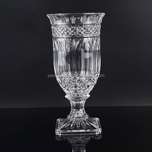 New Arrival clear and High Quality Hand Cut <strong>Crystal</strong> Glass Flower <strong>Vase</strong> - Product Image 4